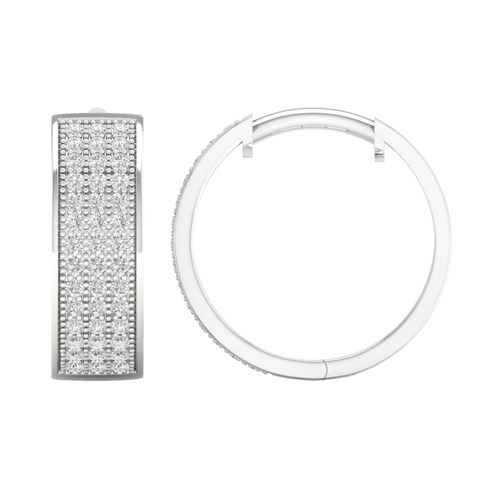 0.25 ct Diamond Hoop Earrings in 10K Gold