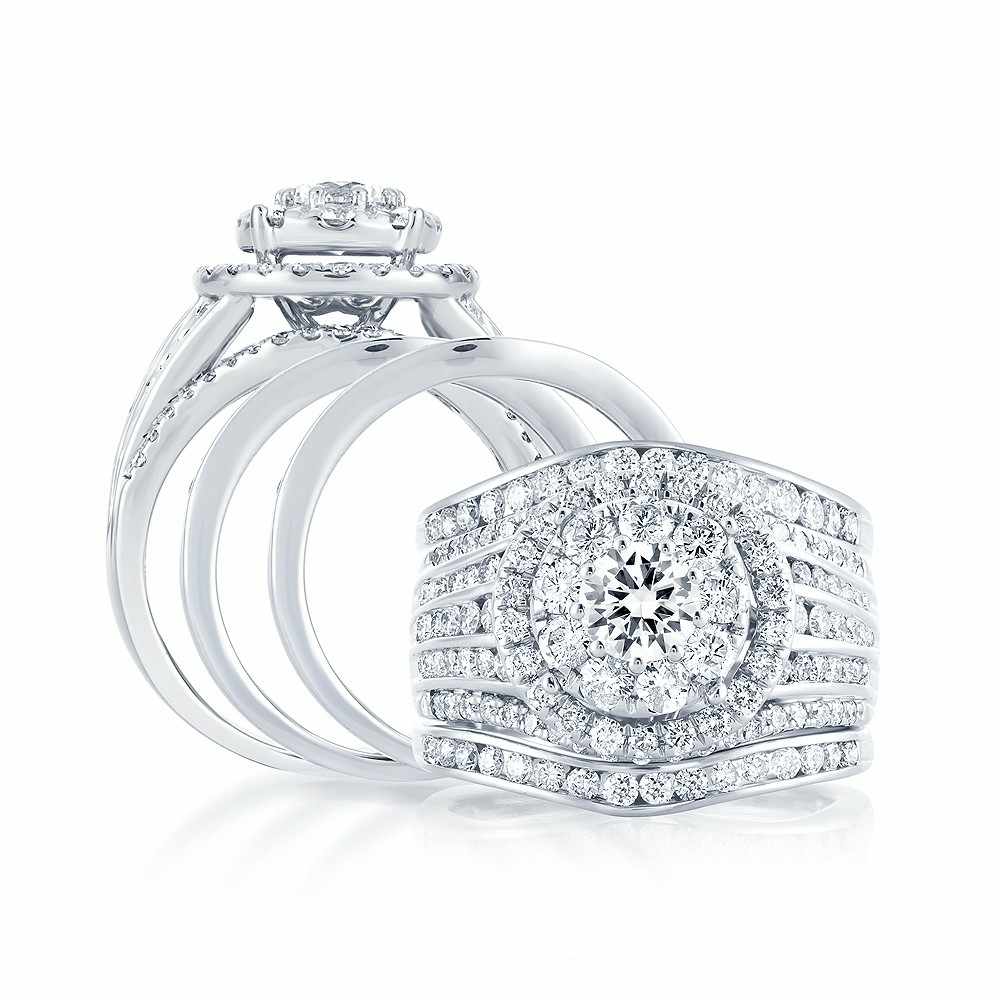 2.45 ct Diamond Bridal Ring in 14K Gold