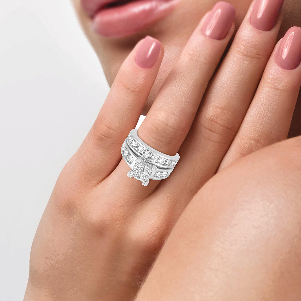 3.00 ct Diamond Bridal Ring in 14K Gold