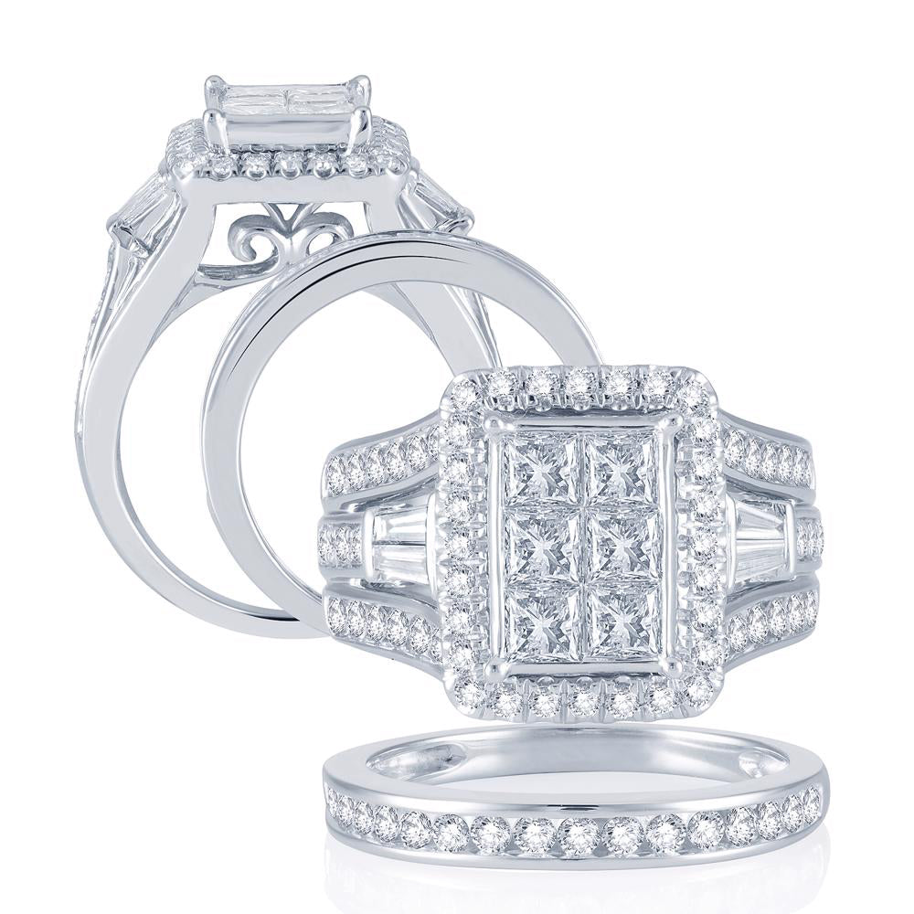2.90 ct Diamond Bridal Ring in 14K Gold