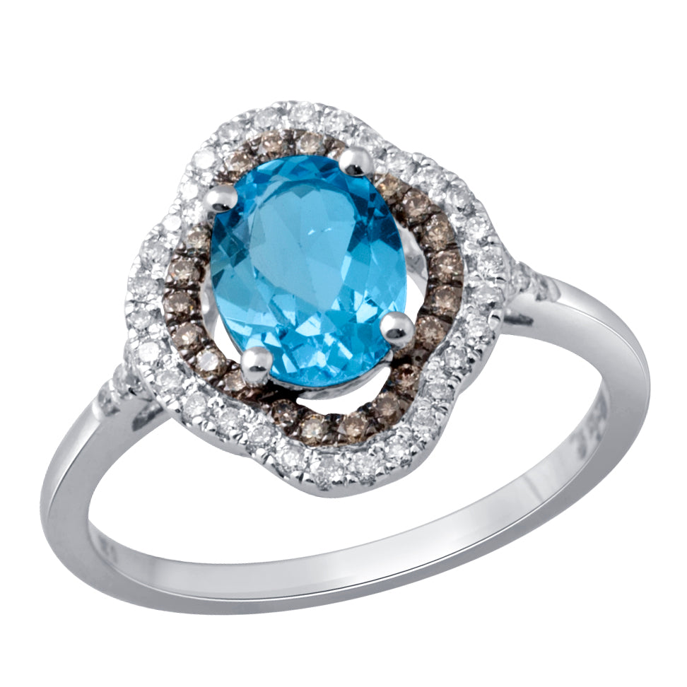0.30 ct Tourmaline & Diamond Ring in 18K Gold