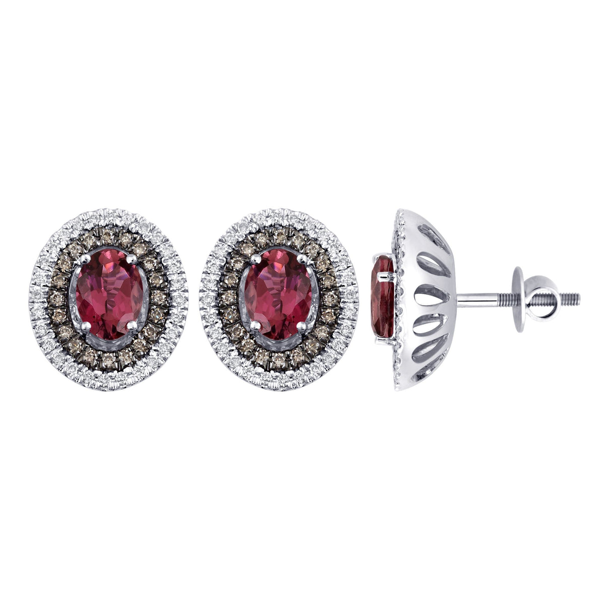 0.52 ct Tourmaline & Diamond Earrings in 18K Gold