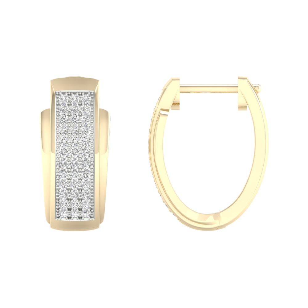 0.25 ct Diamond Hoop Earrings in 10K Gold