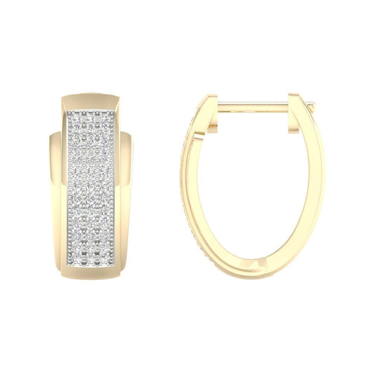 0.25 ct Diamond Hoop Earrings in 10K Gold