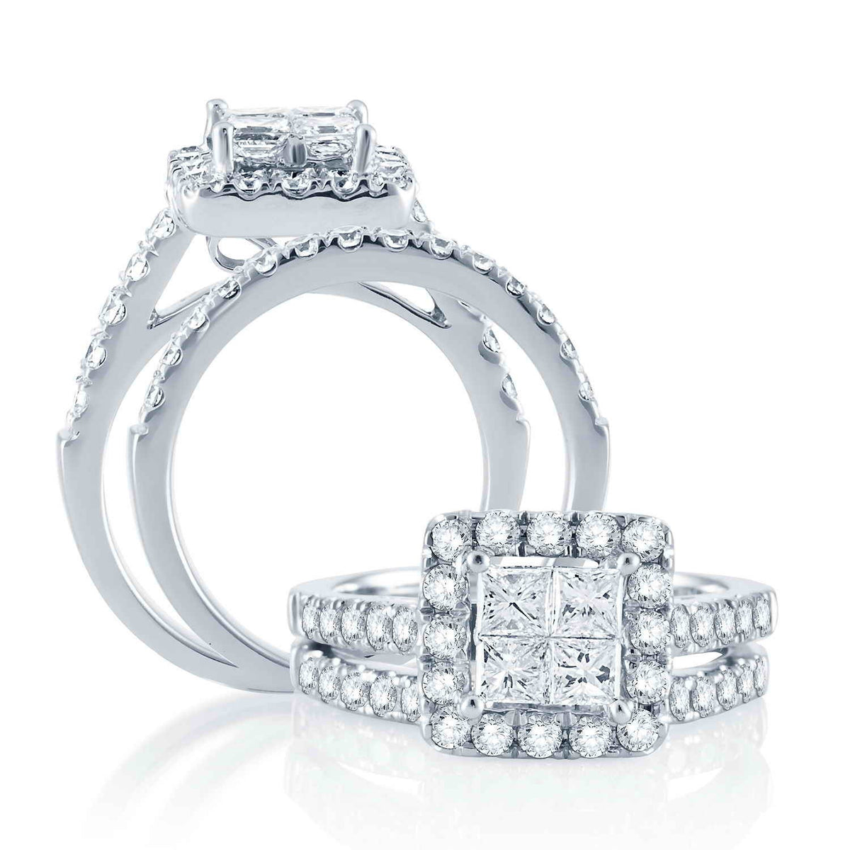2.50 ct Diamond Bridal Ring in 14K Gold