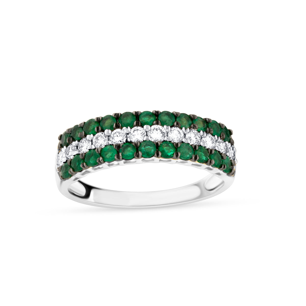 0.37 ct Emerald & Diamond Band in 14K Gold