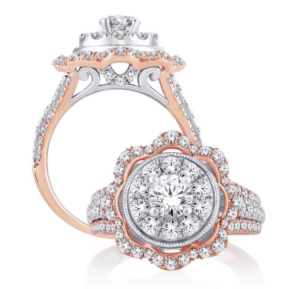 2.00 ct Diamond Bridal Ring in 14K Gold