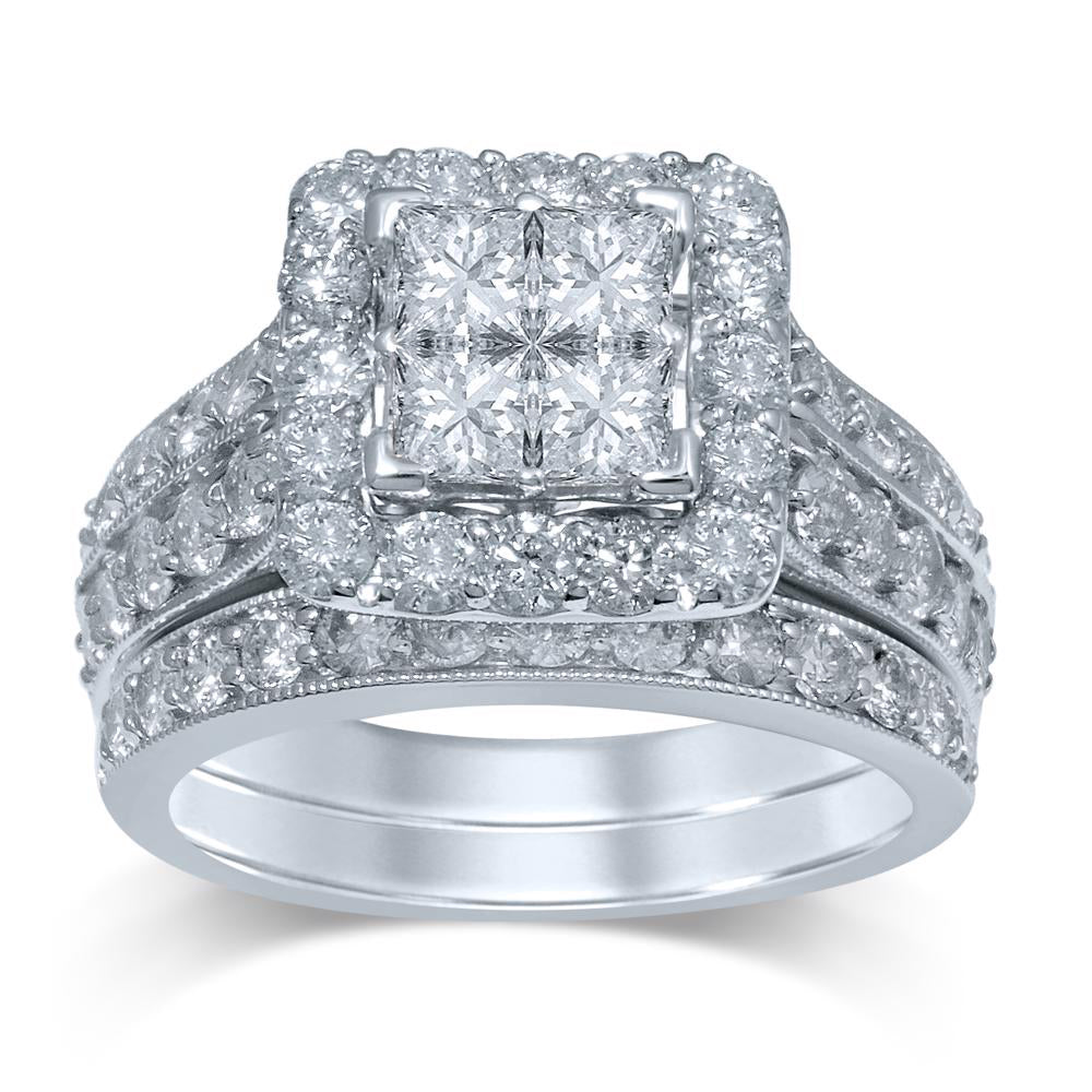 3.25 ct Diamond Bridal Ring in 14K Gold