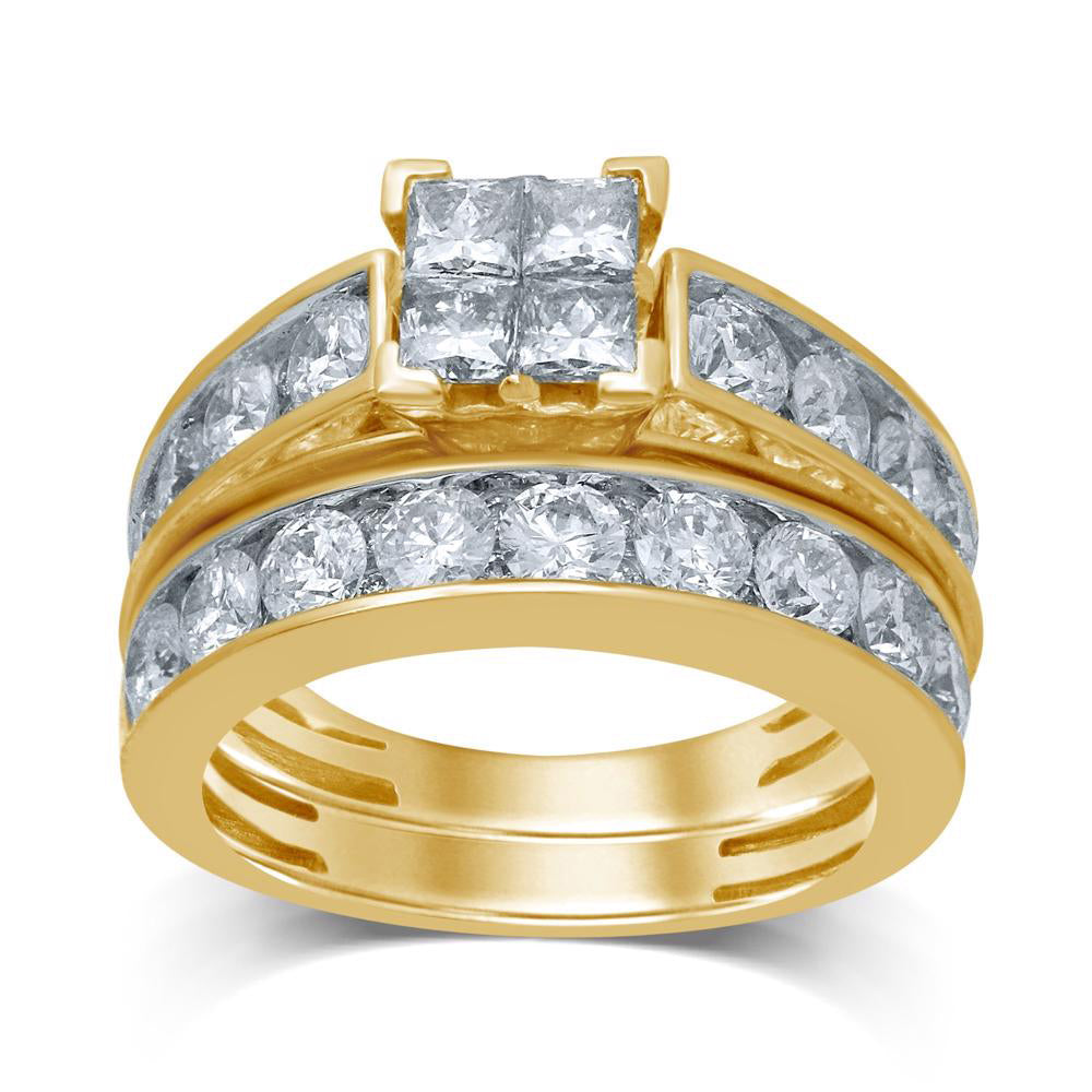 3.33 ct Diamond Bridal Ring in 14K Gold