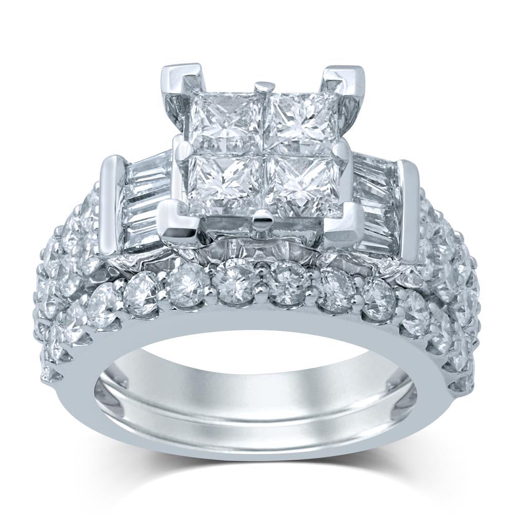 3.88 ct Diamond Bridal Ring in 14K Gold