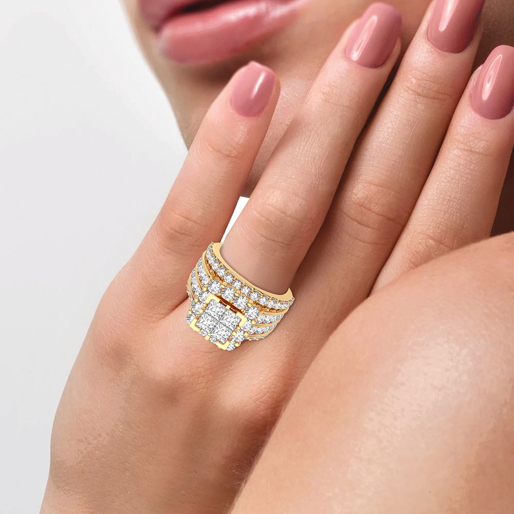 4.00 ct Diamond Bridal Ring in 14K Gold