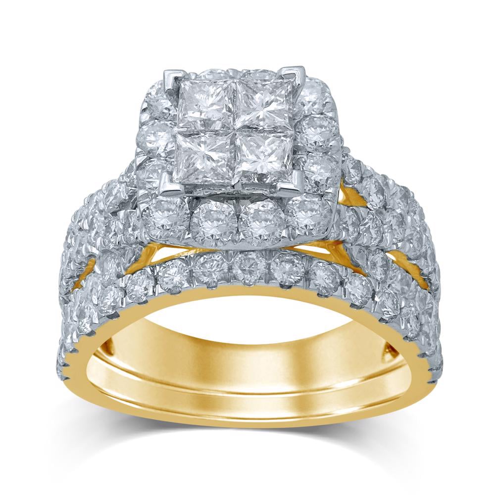 3.16 ct Diamond Bridal Ring in 14K Gold