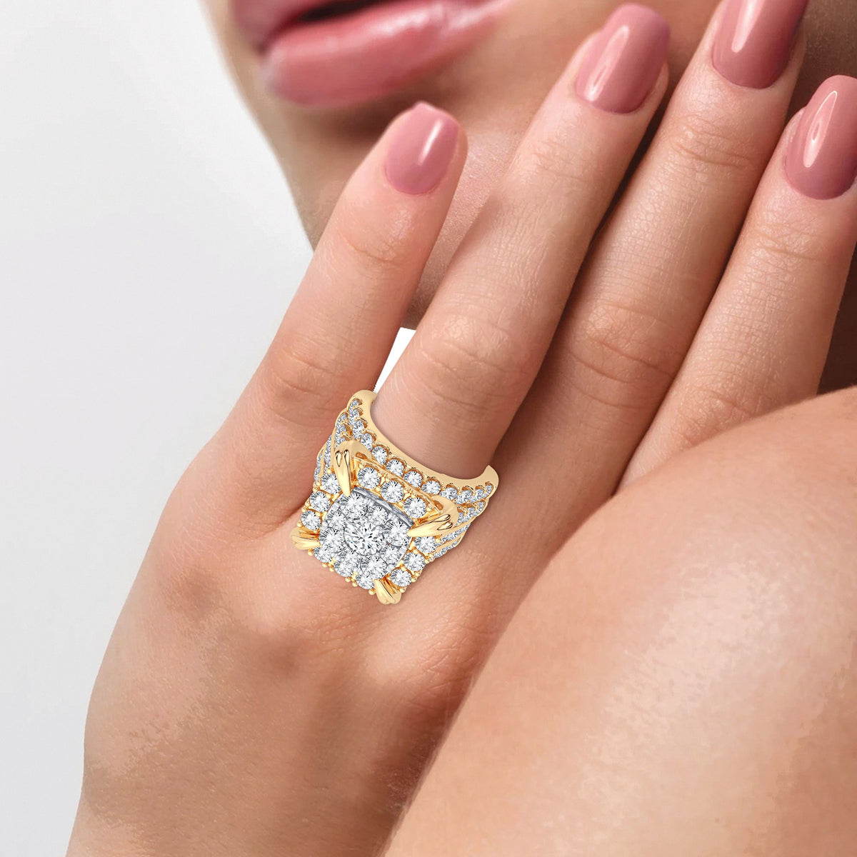 5.25 ct Diamond Bridal Ring in 14K Gold