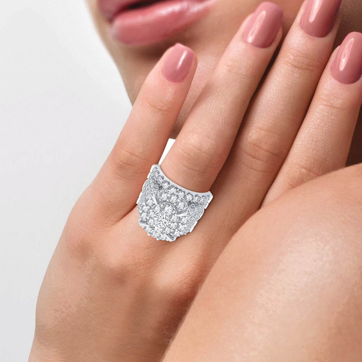 5.00 ct Diamond Bridal Ring in 14K Gold