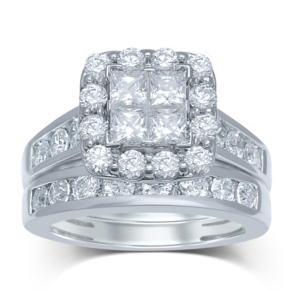 3.00 ct Diamond Bridal Ring in 14K Gold