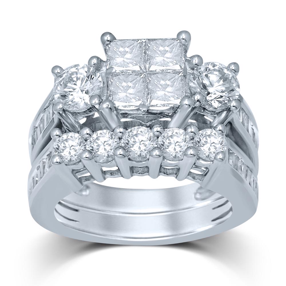 4.00 ct Diamond Bridal Ring in 14K Gold