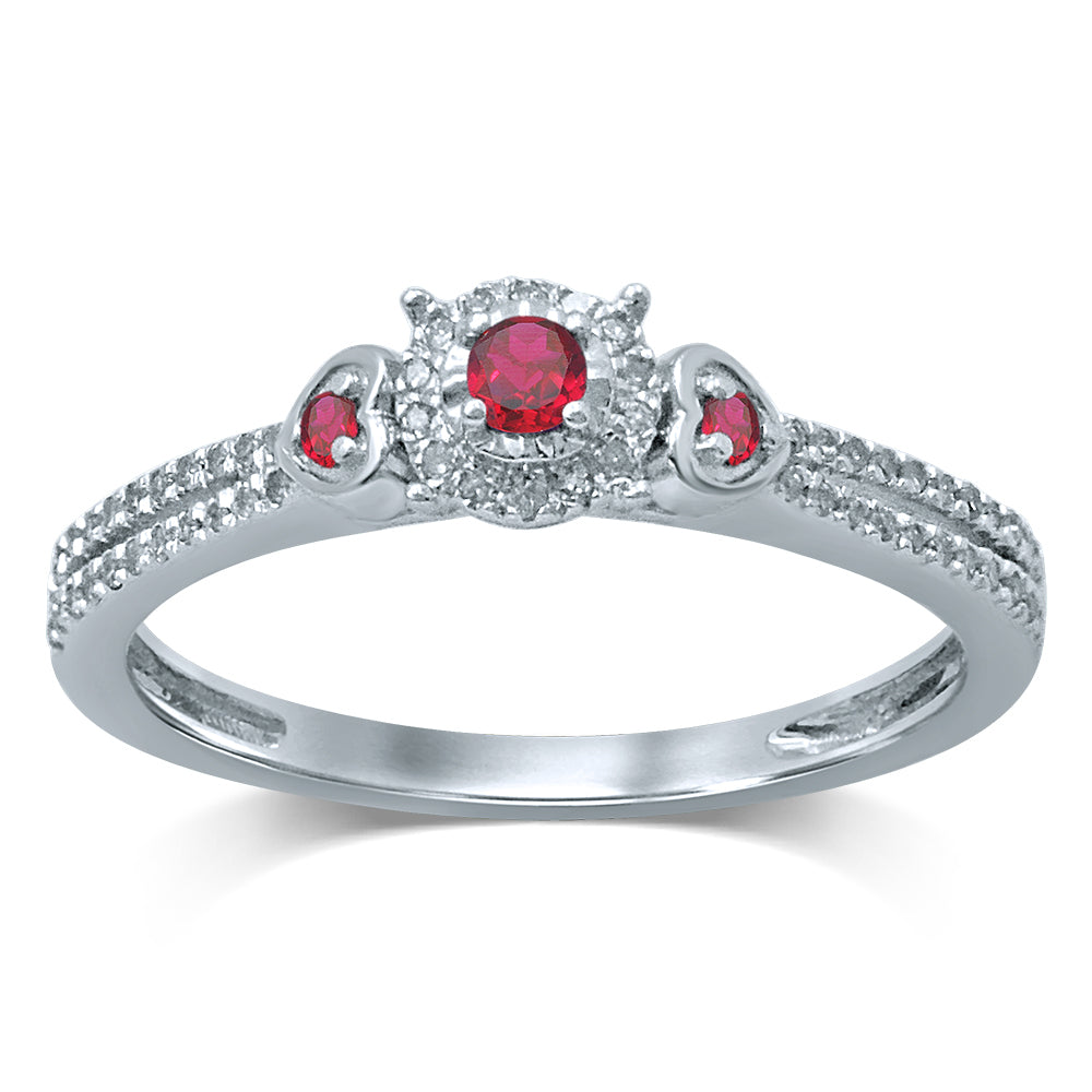 0.12 ct Ruby & Diamond Ring in 14K Gold