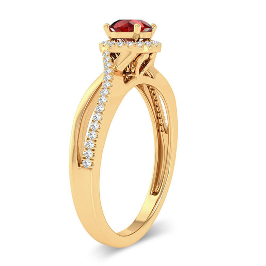 0.10 ct Ruby & Diamond Ring in 14K Gold