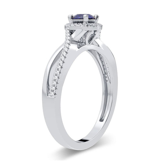 0.10 ct Sapphire & Diamond Ring in 14K Gold