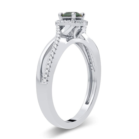 0.10 ct Emerald & Diamond Ring in 14K Gold