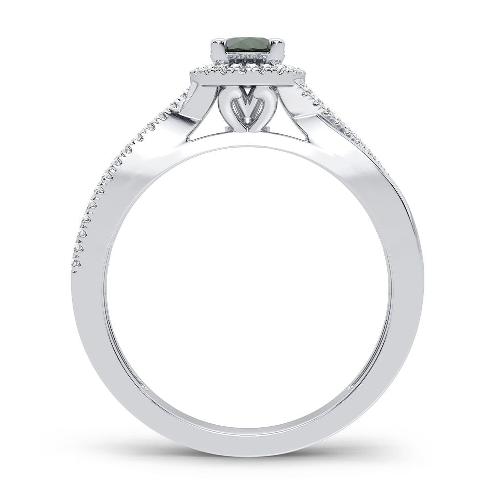 0.10 ct Emerald & Diamond Ring in 14K Gold