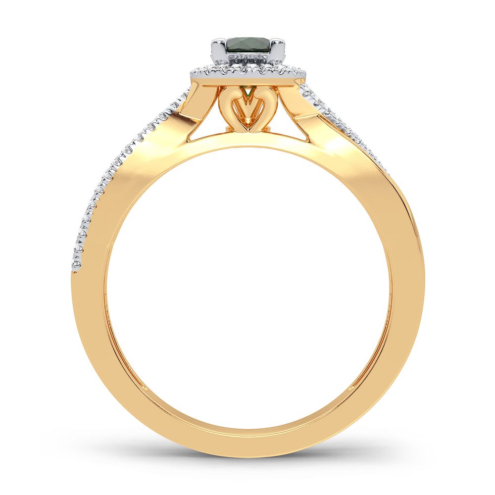 0.10 ct Emerald & Diamond Ring in 14K Gold