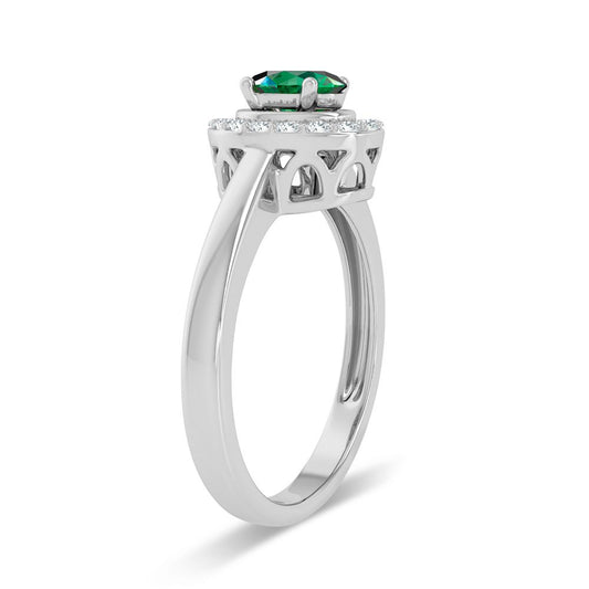 0.15 ct Emerald & Diamond Ring in 14K Gold