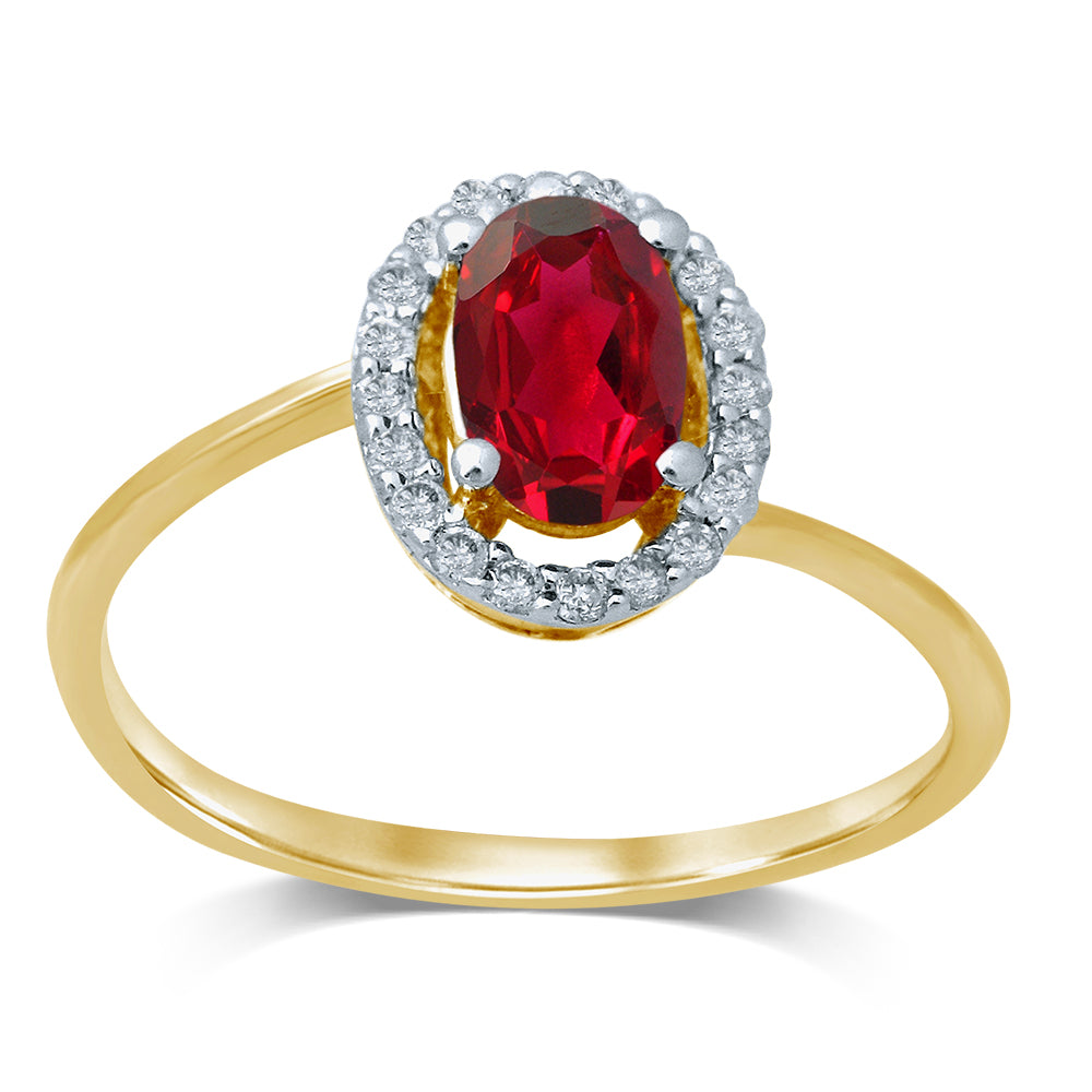 0.15 ct Ruby & Diamond Ring in 14K Gold