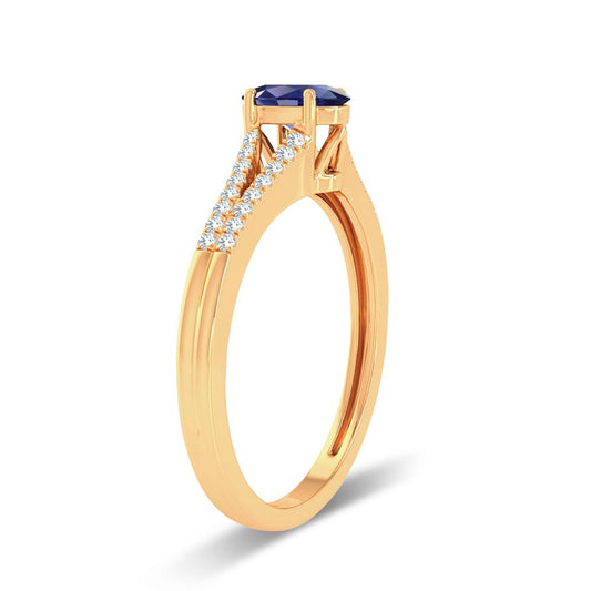 0.10 ct Sapphire & Diamond Ring in 14K Gold