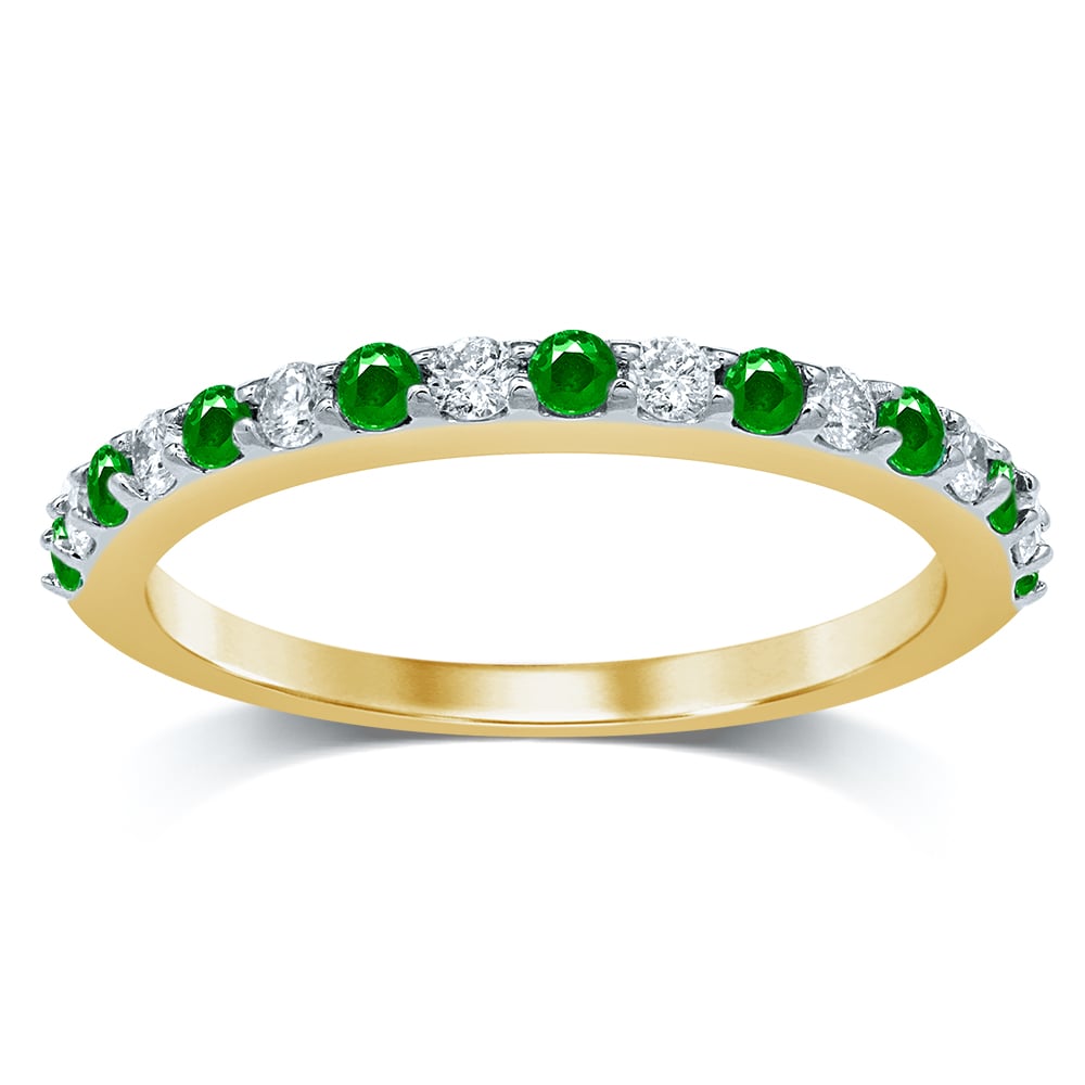 0.20 ct Emerald & Diamond Band in 14K Gold