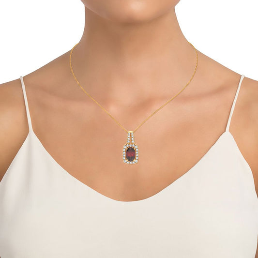 0.26 ct Ruby & Diamond Pendant in 14K Gold