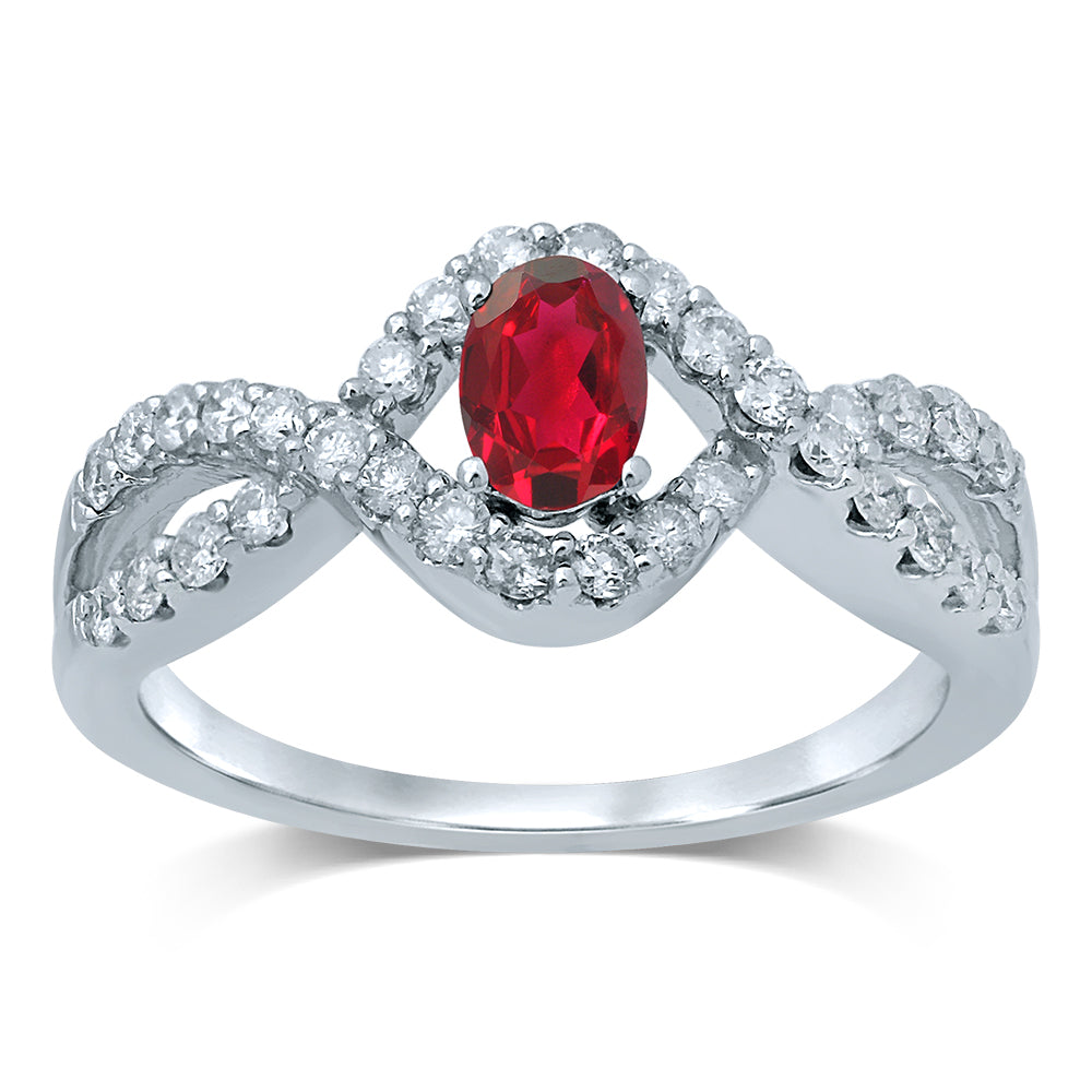 0.50 ct Ruby & Diamond Ring in 14K Gold
