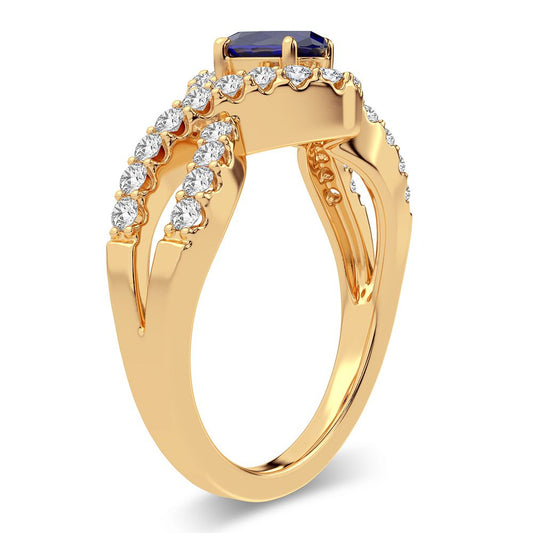 0.50 ct Sapphire & Diamond Ring in 14K Gold
