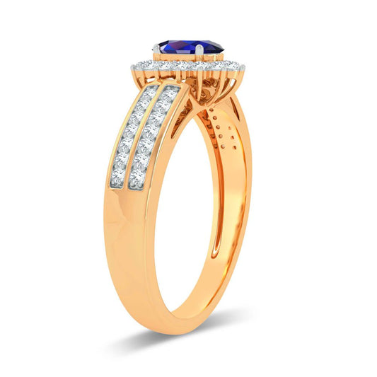 0.25 ct Sapphire & Diamond Ring in 14K Gold
