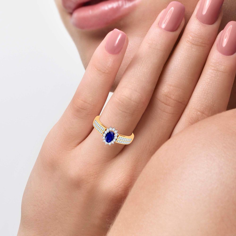 0.25 ct Sapphire & Diamond Ring in 14K Gold