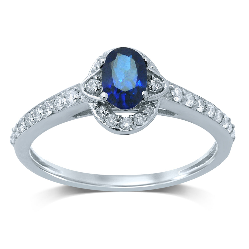 0.25 ct Sapphire & Diamond Ring in 14K Gold