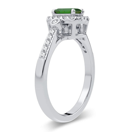 0.20 ct Emerald & Diamond Ring in 14K Gold