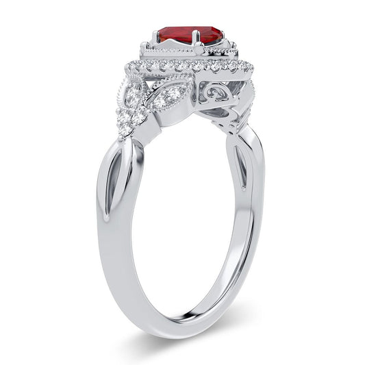0.20 ct Ruby & Diamond Ring in 14K Gold