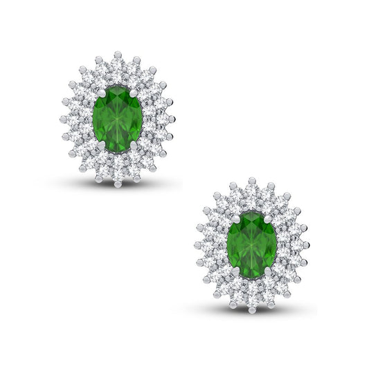 0.50 ct Diamond & Gemstone Earrings in 14K Gold