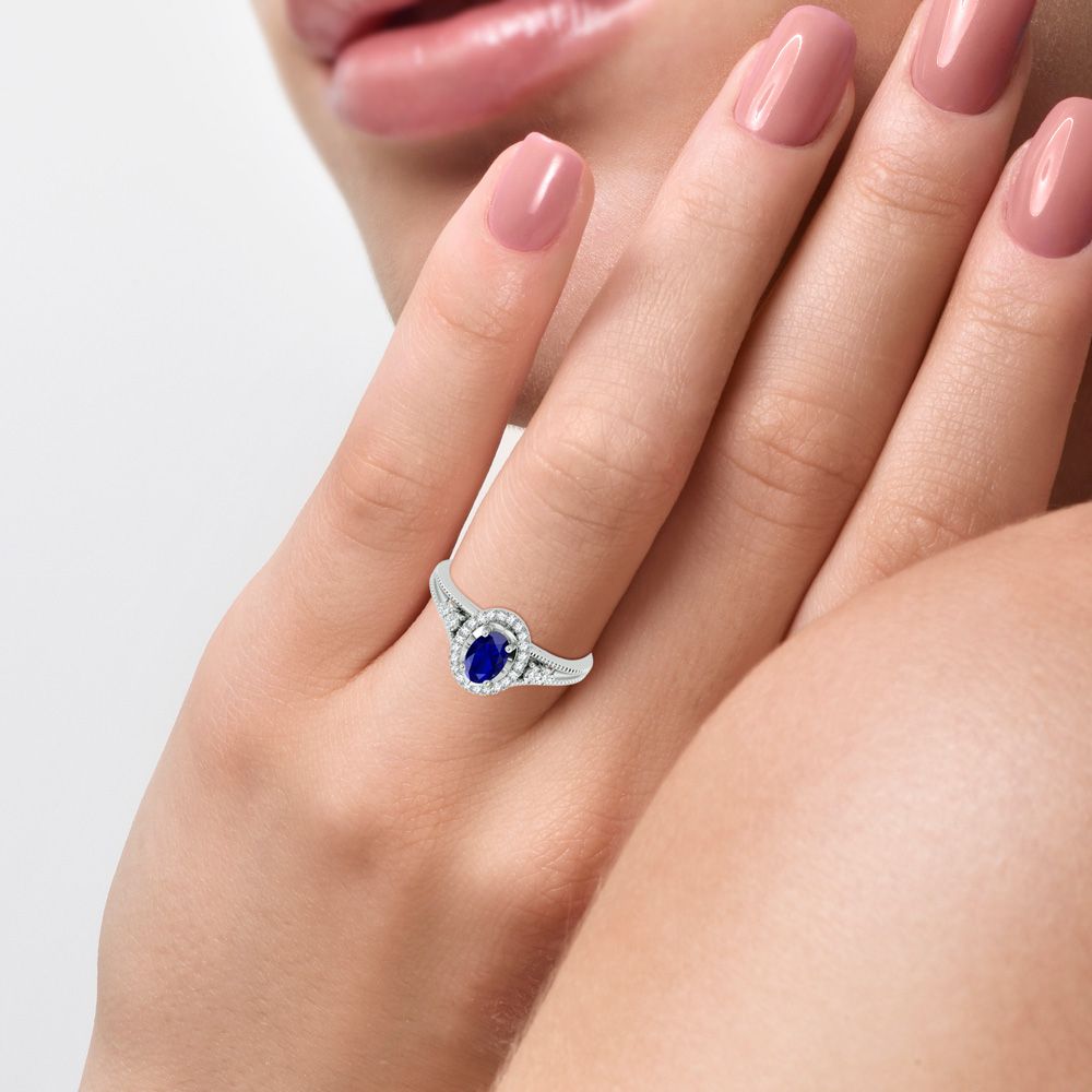 0.10 ct Sapphire & Diamond Ring in 14K Gold
