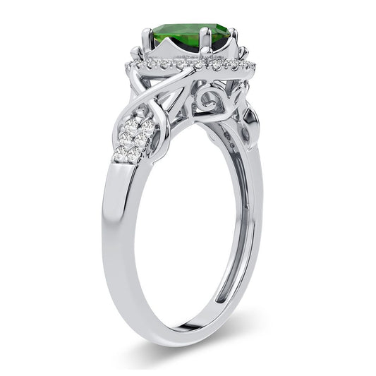 0.16 ct Emerald & Diamond Ring in 14K Gold