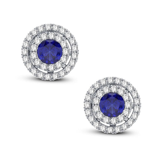 0.28 ct Sapphire & Diamond Earrings in 14K Gold