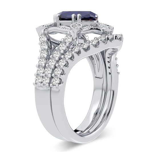 0.90 ct Sapphire & Diamond Ring in 14K Gold