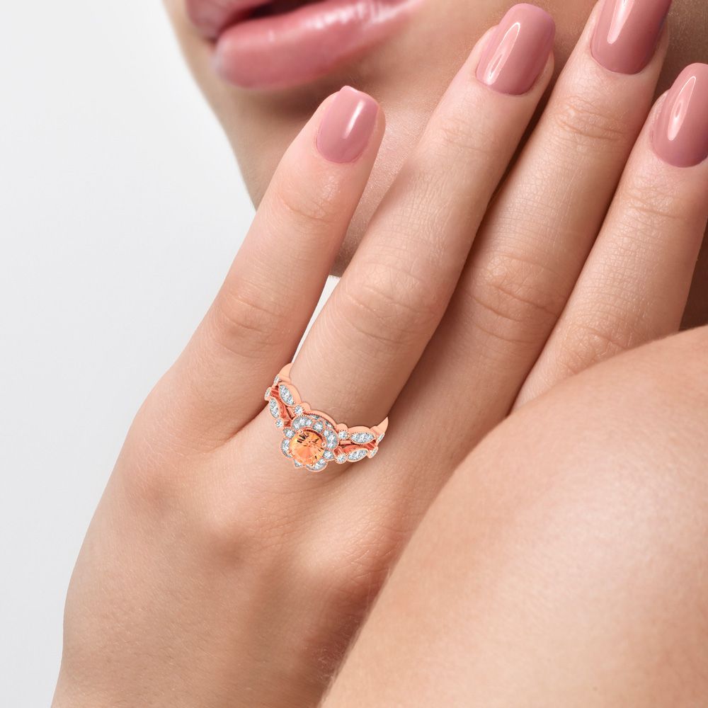 0.50 ct Morganite & Diamond Ring in 14K Gold