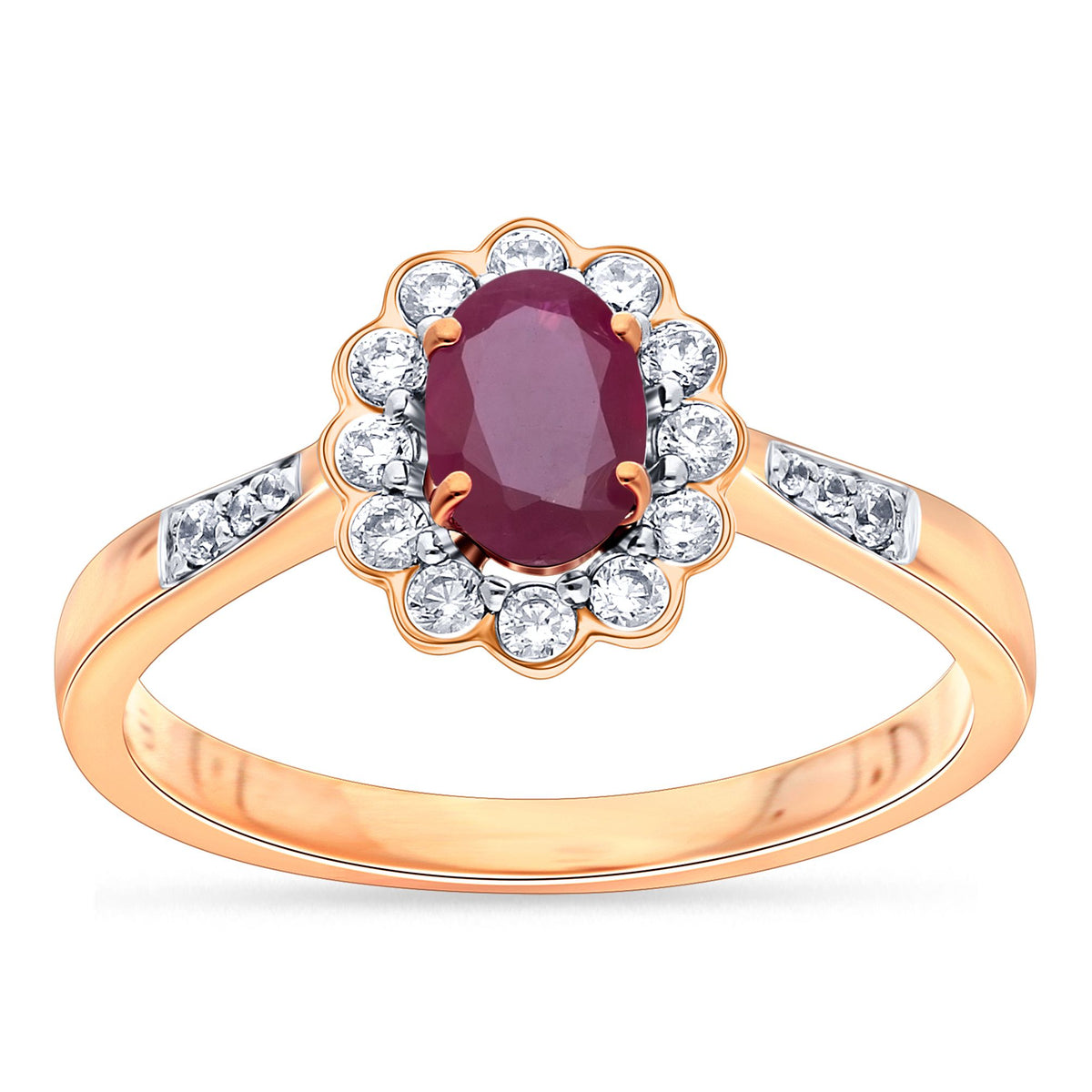 0.22 ct Ruby & Diamond Ring in 14K Gold
