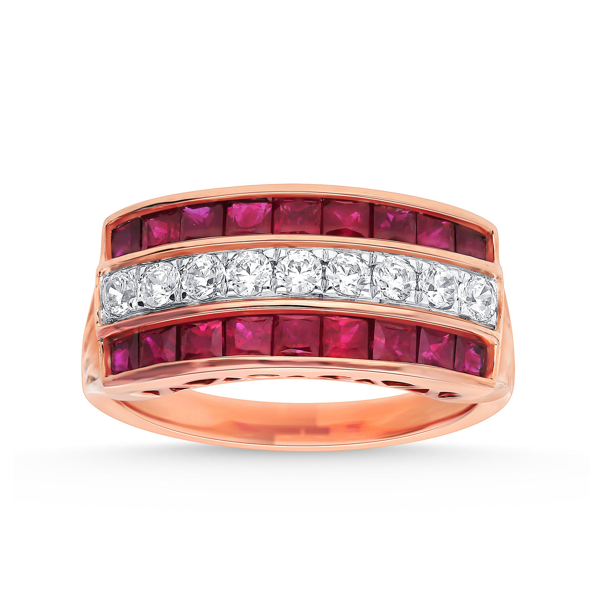 0.37 ct Ruby & Diamond Ring in 14K Gold