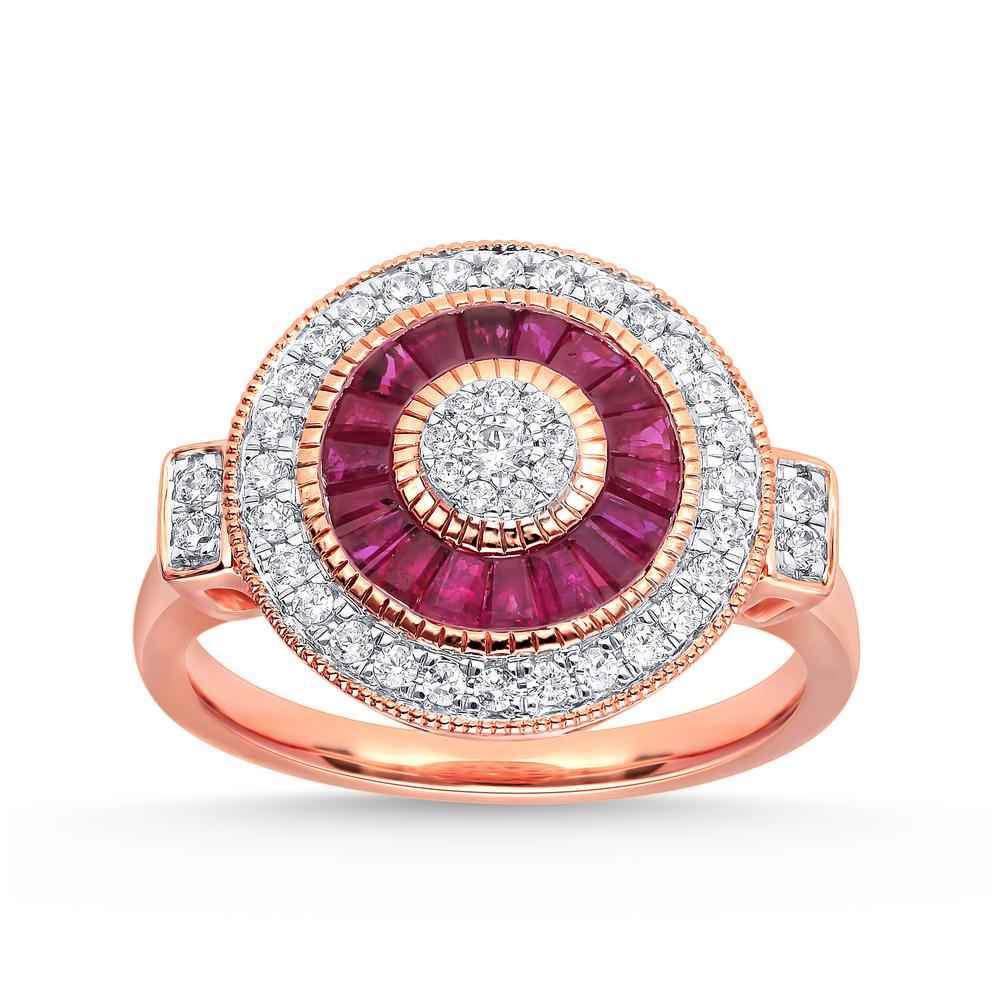 0.36 ct Ruby & Diamond Ring in 14K Gold