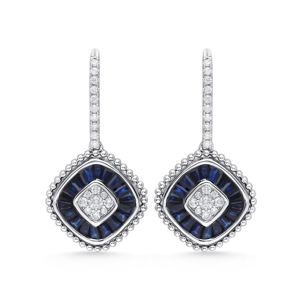 0.40 ct Sapphire & Diamond Earrings in 14K Gold