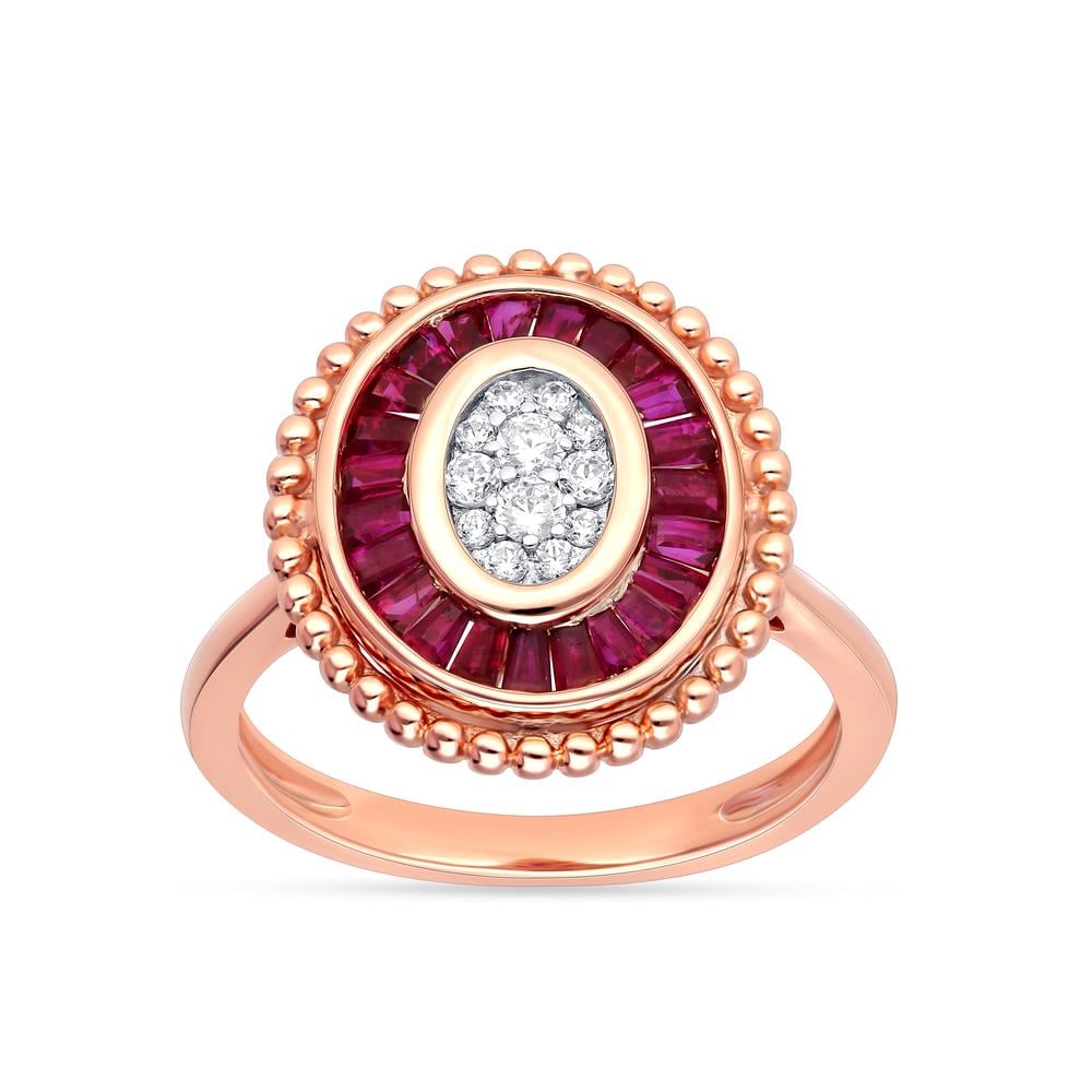 0.15 ct Ruby & Diamond Ring in 14K Gold