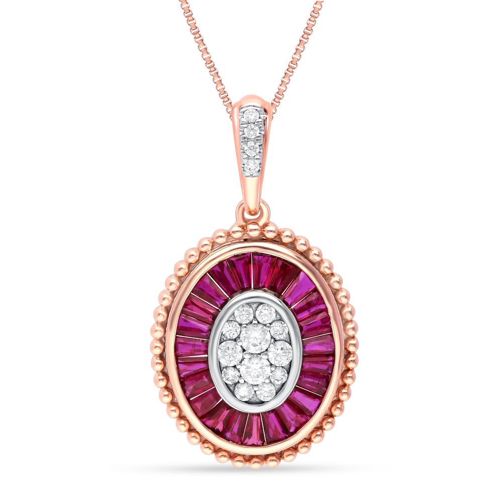 0.21 ct Ruby & Diamond Pendant in 14K Gold